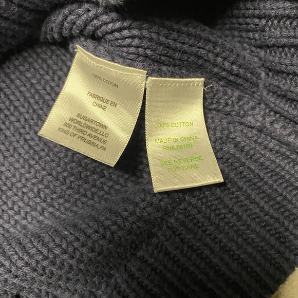 Lilly Pulitzer Sweater Medium Blue Cable Knit Crewneck Preppy Cotton - Picture 7 of 7